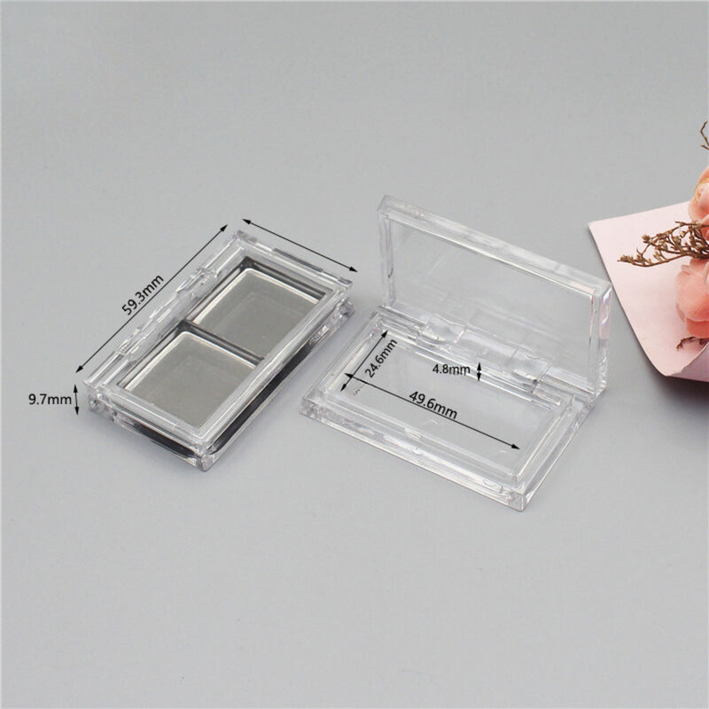 Organize Your Beauty Essentials with Concealer Case Transparent Rectangular featuring Magnet Aluminium Palette 2-Cavity - Your Stylish Makeup Companion - playthecandle