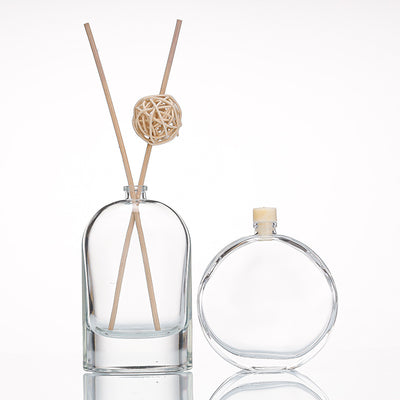 Wholesale Aromatherapy Diffuser Glass Bottle 100ml (Flat Round Type) in Singapore - playthecandle