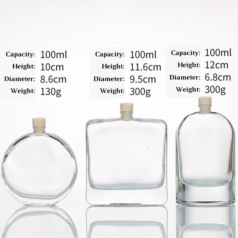 Wholesale Aromatherapy Diffuser Glass Bottle 100ml (Flat Round Type) in Singapore - playthecandle