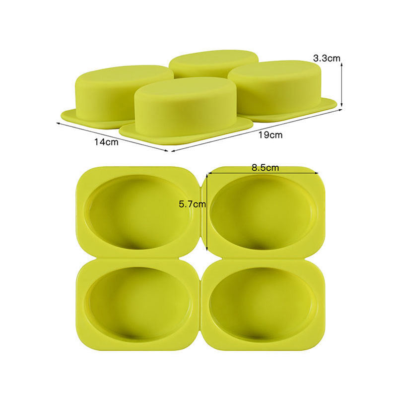 Silicone-Oval Mold 4-Cavity for Soap/Candle Making - Wholesale Candle Material Supplier in Singapore - playthecandle