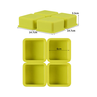 Silicone Square Mold 4-Cavity for Soap/Candle Making - playthecandle