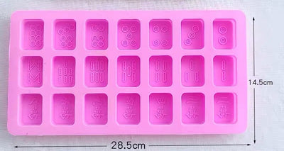 Silicone-Mahjong Mold 21-Cavity for Soap/Candle Making Wholesale - playthecandle