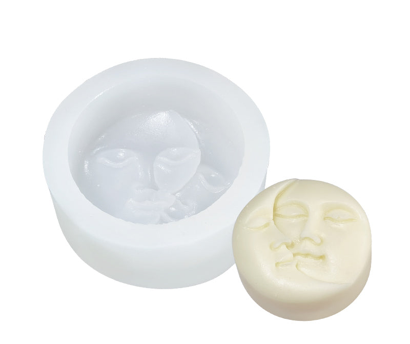Silicone-Moon and Sun Face Mold - playthecandle