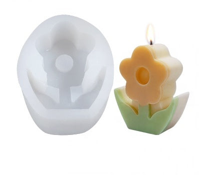 Silicone-Short Flower Mold - playthecandle