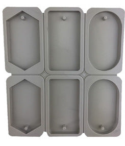 Silicone-Tablet Oval+Rectangle+Hexagon Mold 6-Cavity - playthecandle