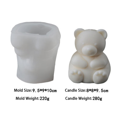 Silicone-Sitting Bear Mold - playthecandle