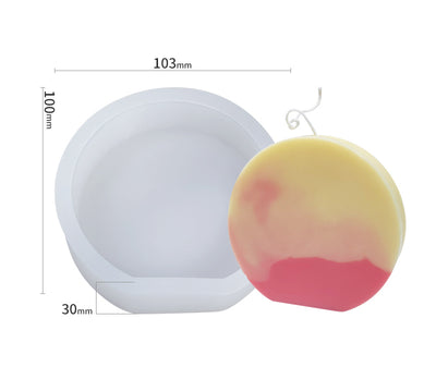 Silicone-Flat Round Mold - playthecandle