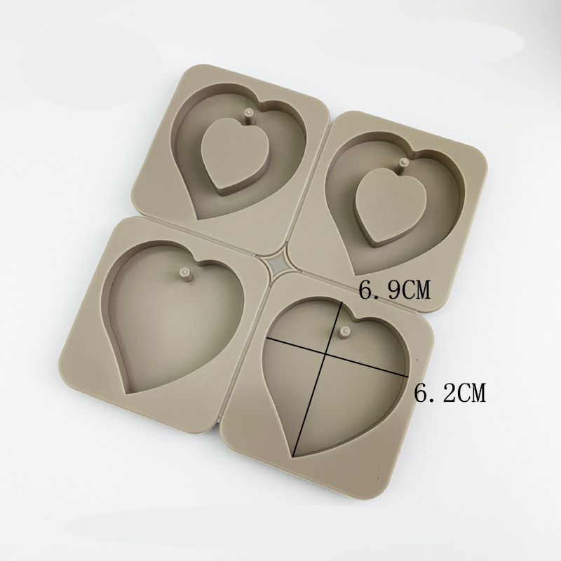 Silicone-Tablet Ring Heart+Heart Mold 4-Cavity - playthecandle