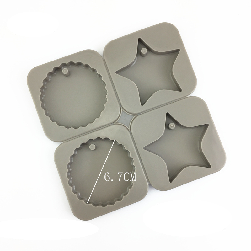 Silicone-Tablet Wave Circle+Star Mold 4-Cavity - playthecandle