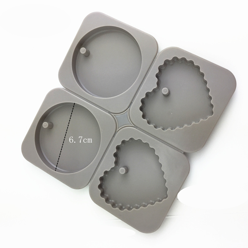 Silicone-Tablet Circle+Wave Heart Mold 4-Cavity - playthecandle